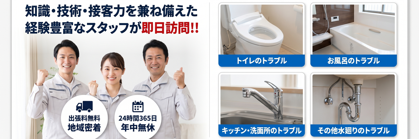 知識・技術・接客力を兼ね備えた経験豊富なスタッフが即日訪問